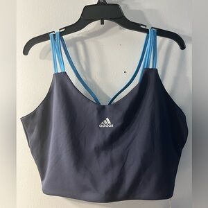 Adidas Dark Blue Bra Top with Light Blue Straps